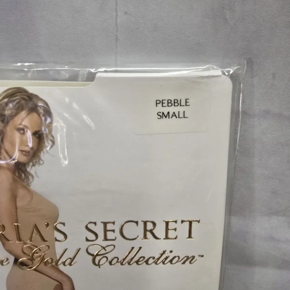 RARE Victoria's Secret Signature Gold SHEER SEDUCTION CONTROL TOP HOSIERY Small